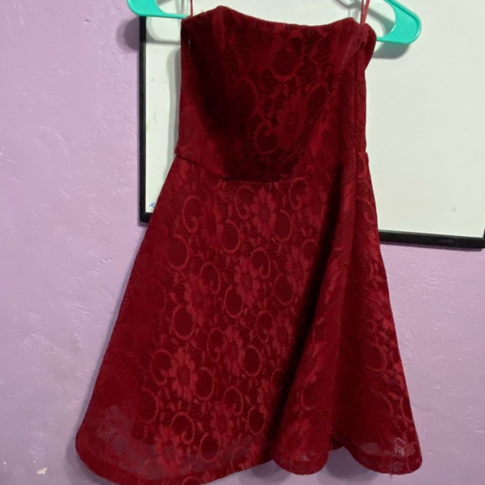 Aqua Burgundy Lace Dress ❤️